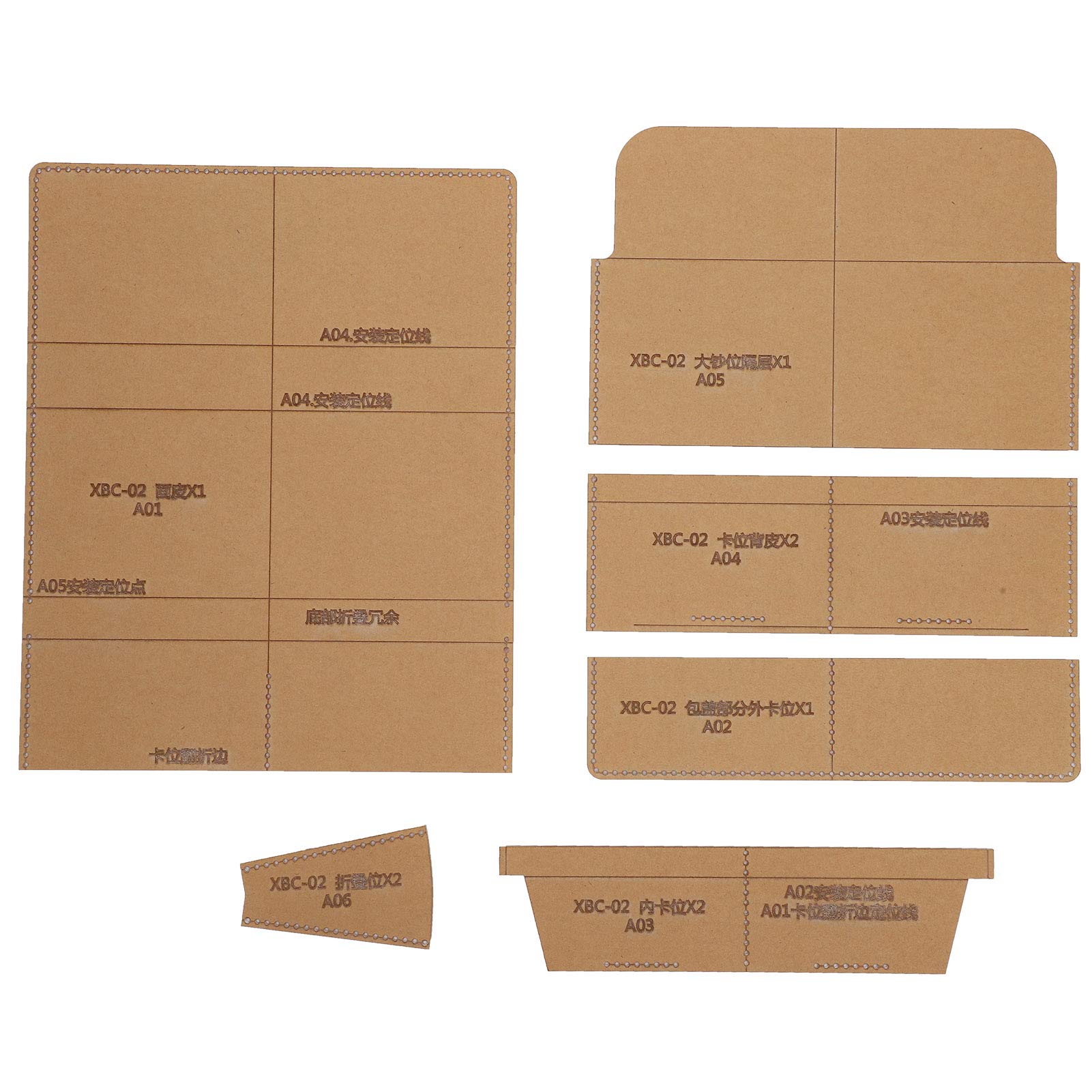 Tiiyee Wallet Acrylic Template, DIY Long Pattern Clear Stencil Template Envelope Bag Leather Set Making Kit Universal Hand Made Crafts Accessories Craft Tool Growth Quilting for DIY Supplies