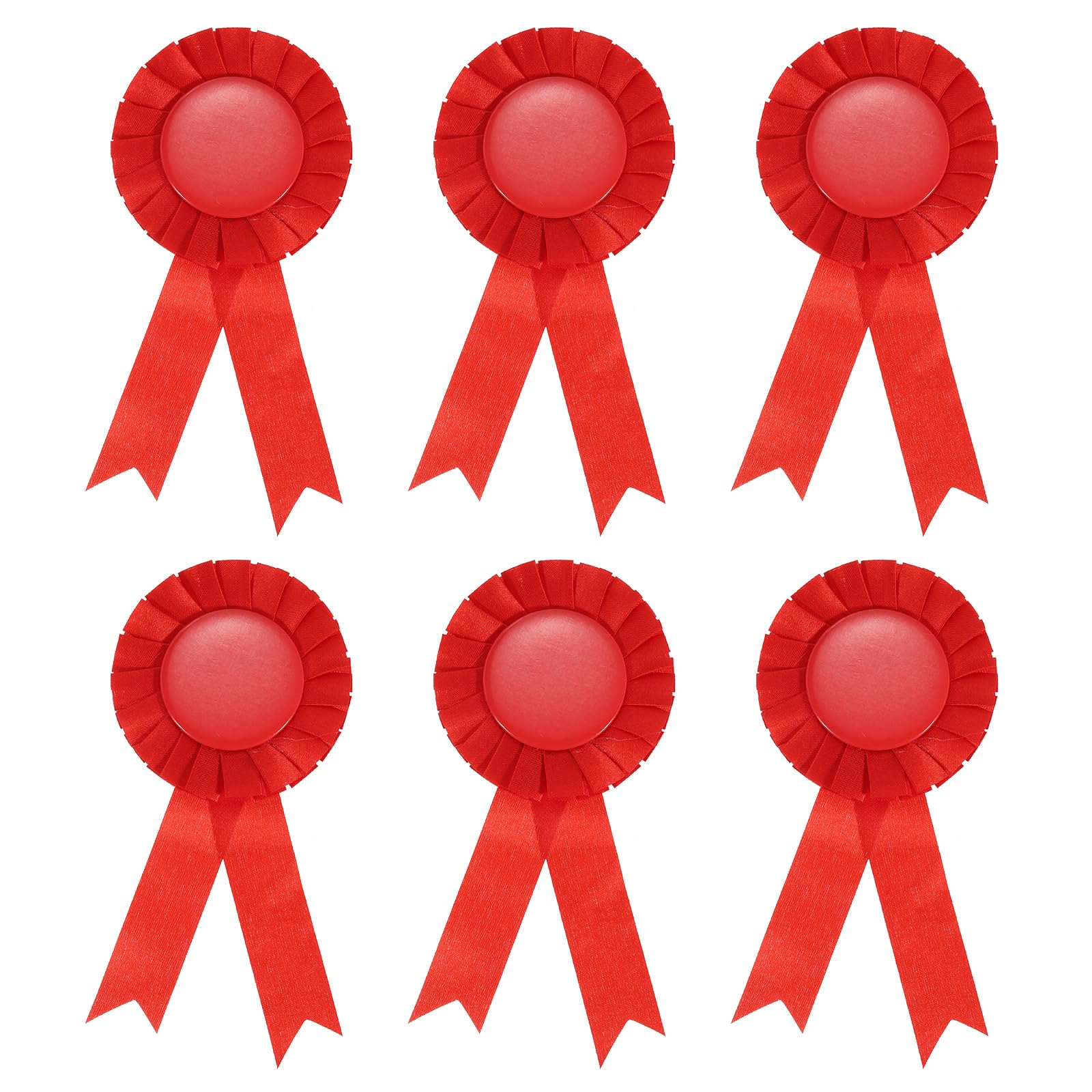 PATIKIL Blank Award Ribbon, 6 Pcs Rosette Ribbon Honorable Prize Recognition Ribbon for DIY, Party, Wedding, Competition, Sport, Red