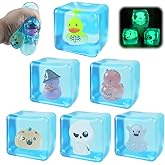 Gytera 6Pcs Glow-in-The-Dark Stress Cube Squishy Fidget Toys Adults, Slow Rebound Squeeze Sensory Toys for Autism, Stress Balls for Kids Party Favors for Kids Toys for Ages 8-12 5-7