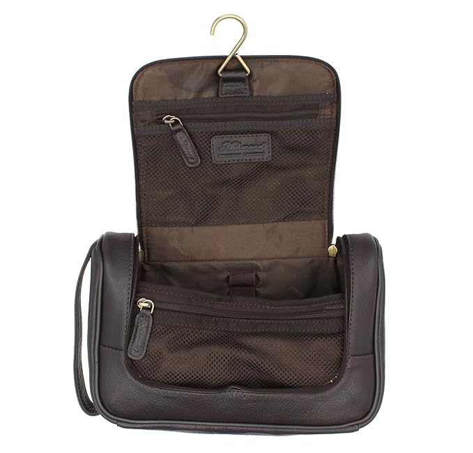 Ashwood Leder Toilettentasche Kulturbeutel zum Aufhängen 89145 Braun