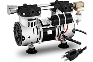 MXBAOHENG Oilless Vacuum Pump Lab Oil Free Piston Mute Vacuum Pump 2.47CFM 70L/min -91kpa (110V)