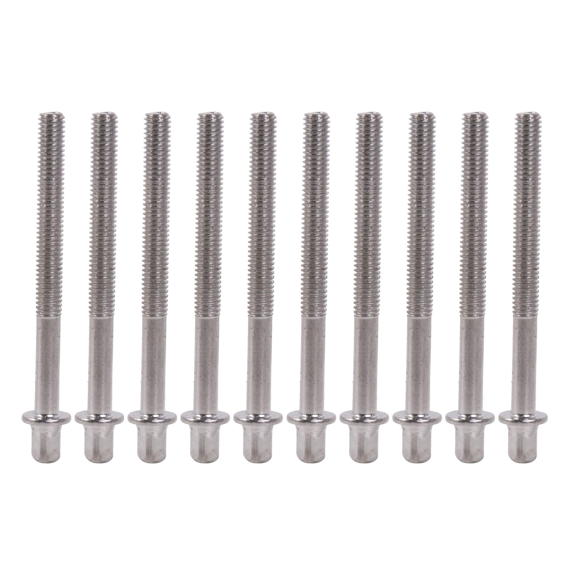 Yibuy 10x Drum Tension Rods Drum Screw Silver Metal Drum Accessory 2.52x0.24inch(LxDia)
