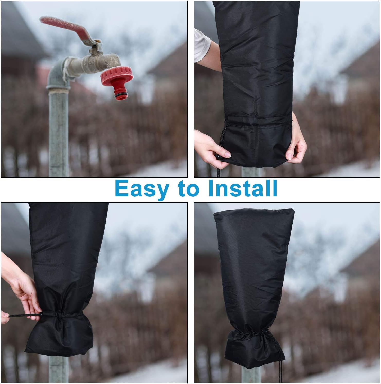 HOMMAND Large Outdoor Faucet Cover for Winter, 1 Pack Thickened Anti-Frozen Waterproof Outdoor Faucet Protector, 19.7" H x 9.8" W (Universal): Home Improvement