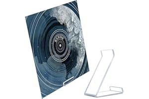 Kalami Vinyl Record Stand Display Album LP Cover No Assembly Required, Simple Clear Acrylic Tabletop Album Now Playing Holder, Fashions Gift for Music Lovers Player Accessory - 1 Pack