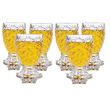 King International 100% Crystal Clear Pineapple Shaped Whiskey Glasses | Drinking Glass | Set of