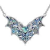 POPLYKE Bat Necklace for Women Sterling Silver Bat Pendant Necklace Gothic Jewelry Gift for Women