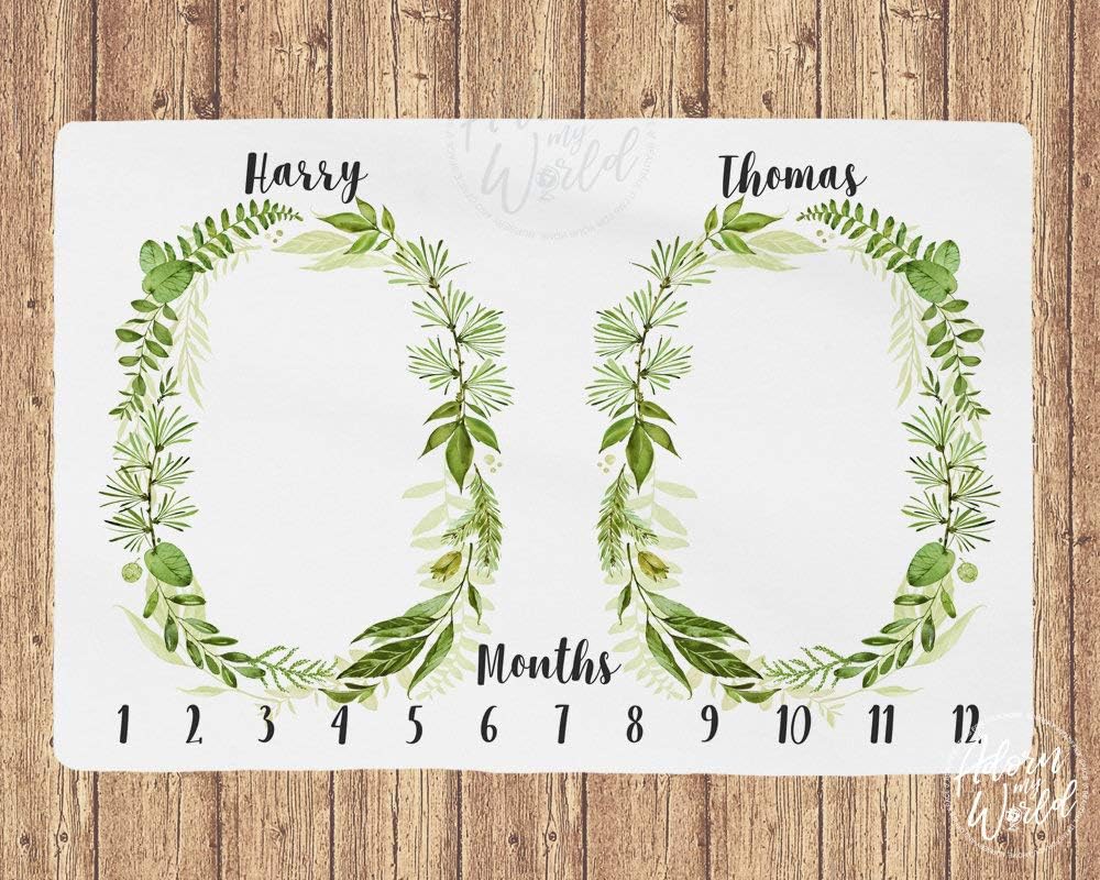 Personalized BlanketTwins Month Blanket, Monthly Baby