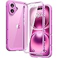 Diaclara Designed for iPhone 16 Case, Full Body Rugged Case with Built-in Touch Sensitive Anti-Scratch Screen Protector, Upgraded [Full Camera Protection] for iPhone 16 6.1" (Pink)