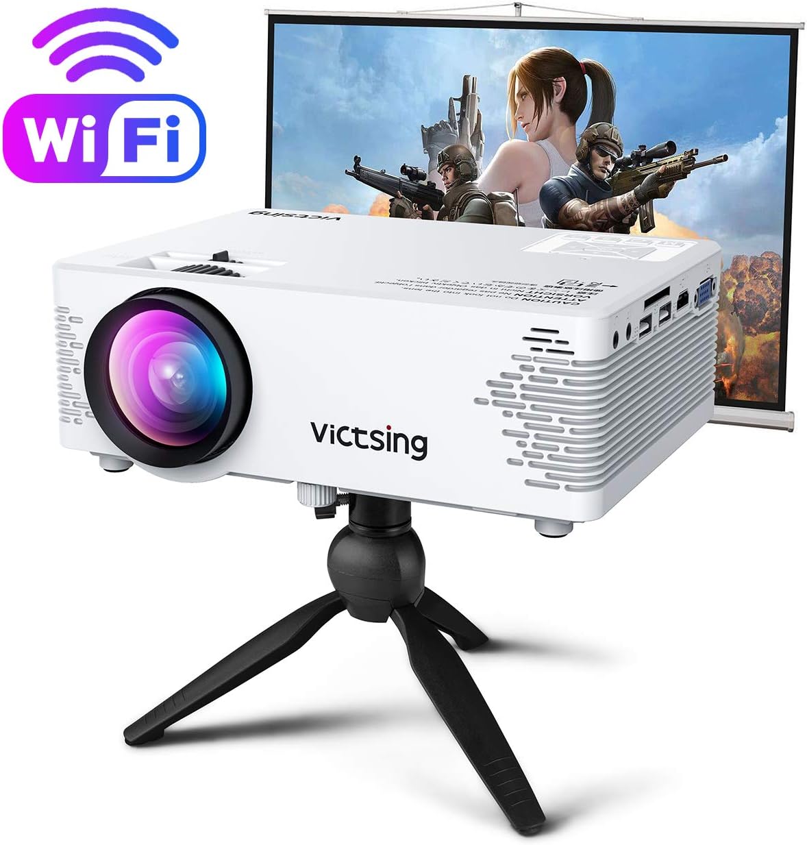 VicTsing Mini Projector with Tripod, 4500Lux Portable Amazon.co.uk
