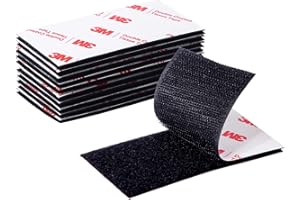 P7YAUMY Hook and Loop Strips 10 Sets 2in x 4in, Double Sided Adhesive Strips Fastener, Reclosable Sticky Back Interlocking Nylon Picture Hanging Strips, Double Sided Carpet Tape