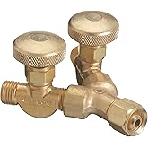Western Enterprises 111 Valved "Y" Connections, 200 PSIG, Brass, RH, 9/16" - 18, Female/Male Connection, 0.5 Length, B-Size