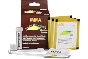 MINAIBROW Mina ibrow Hair Color Medium Brown|Natural Spot coloring Hair Tinting Powder, Water and Smudge Proof | No Ammonia, No Lead with 100% Gray Converge|Vegan and Cruelty free