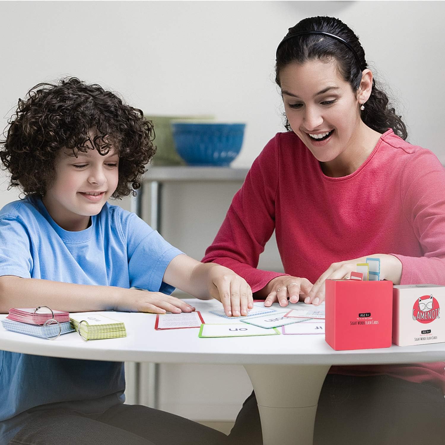 Gamenote Sight Words Flash Cards with Pictures & Sentences - 220 Dolch Big Word Reading Flash Card from Pre K to 3rd Grade (Include 5 Rings): Toys & Games
