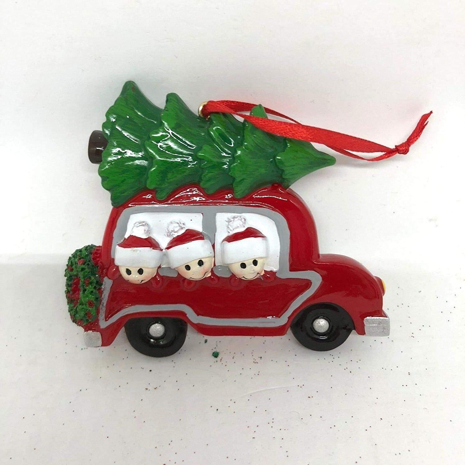 Personalise Your Own Resin Christmas Tree Hanging Decorations - Family in Car 3
