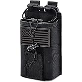 YEZEJUN Molle Radio Pouch Holster Tactical Holder Duty Belt Accessories Military Heavy Bag for Two Ways Walkie Talkies Adjustable Storage with 1 Pack Patch