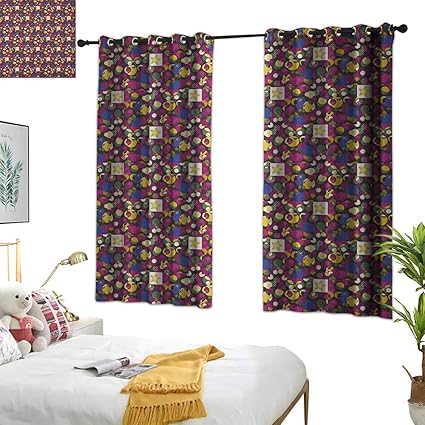 Amazon Com Warm Family Navy Blue Curtains Abstract Mix Forms With