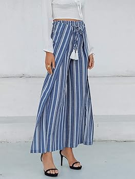 striped cotton palazzo pants