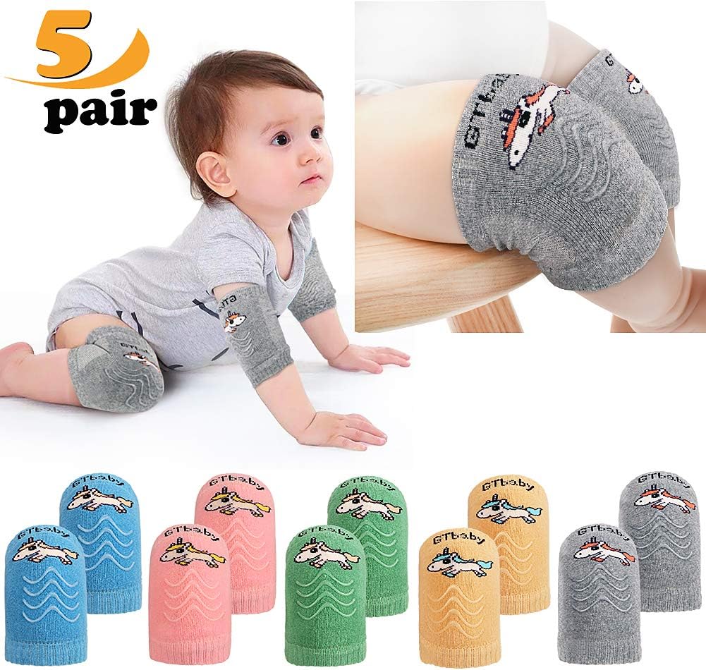 JoyJon Baby Leg Warmers for Crawling Anti Slip Breathable Infants Kneepads 5 Pairs