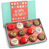 A Gift Inside Birthday Chocolate Gift &ndash; 12 Chocolate Covered Oreos with Festive Designs &amp; Sprinkles, Gourmet Chocolate Cookie Birthday Treats, Sweet Birthday Gift Box for Family &amp; Loved Ones