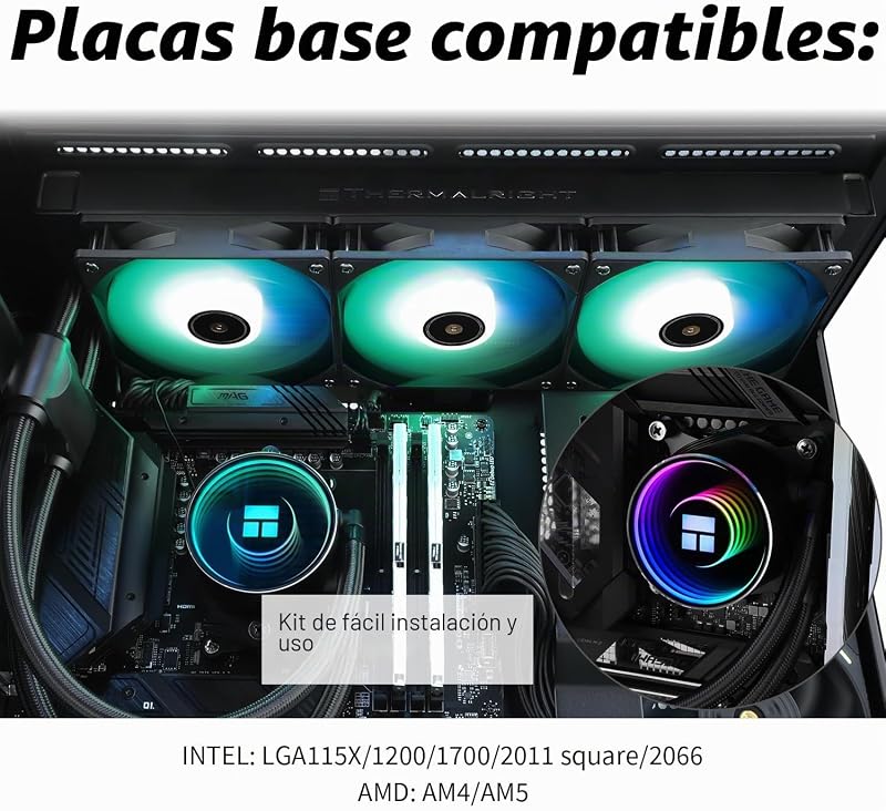 TR Frozen Notte 360 ​​BLACK ARGB V2, especificaciones del enfriador de CPU negro 360, 3 ventiladores PWM, rodamientos S-FDB, adecuado para AMD/AM4 AM5, Intel LGA 1700/1851/1151/1200/2011