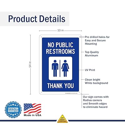 Buy No Public Restroom Sign Restroom Signs For Business 10 X 14 Made Out Of 040 Rust Free Aluminum Indoor Outdoor Use Uv Protected And Fade Resistant By My Sign Center Online In Turkey B078n43vl6
