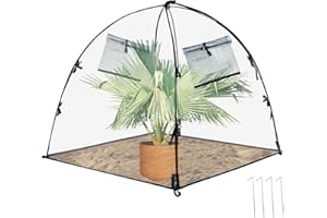 Coopvivi Plants Cover Freeze Protection, Plant Covers for Winter Frost and Sun Vermin Protection for Outdoor Plants, Shrub Covers Plastic Fabric with Window Open clourse (Clear Plant Covers-1 pack)