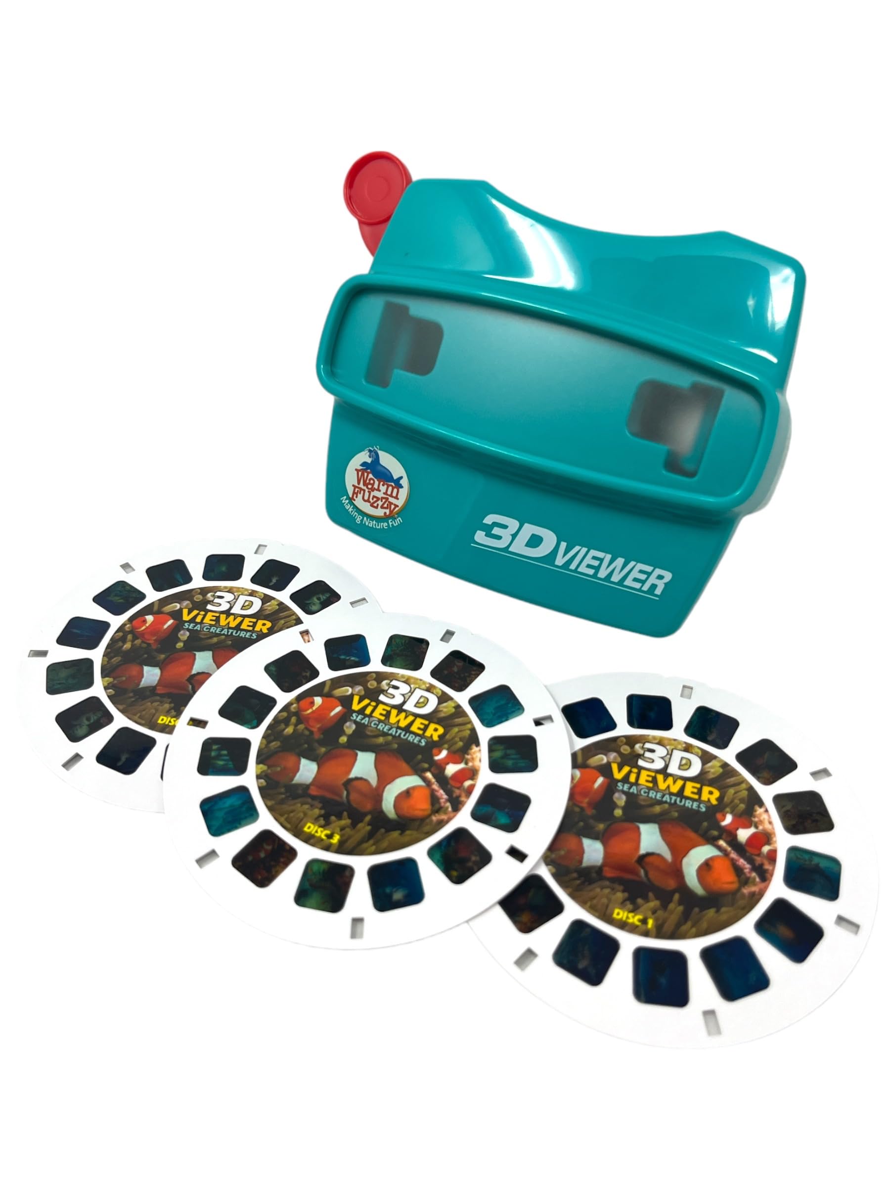 WARM FUZZY Toys 3D Viewfinder (Sea Life) - Viewfinder for Kids & Adults, Classic Toys, Slide Viewer, 3D Reel Viewer, Retro, Vintage Toys with 3 Reels - Contains 21 High Definition 3D Images