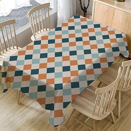 QHJIAFANG Manteles Cuadrícula de Coincidencia de Colores Manteles Mesa