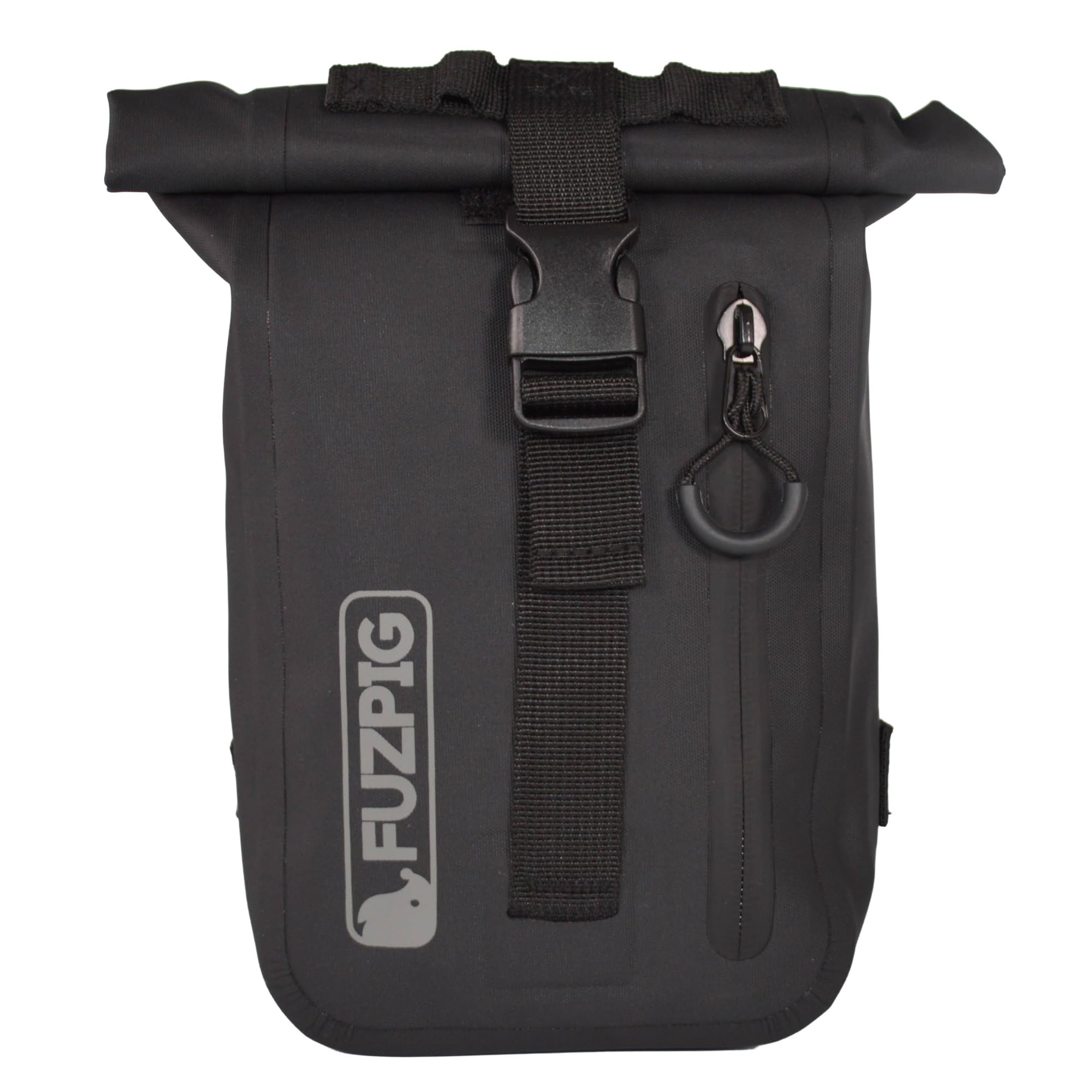 Fuzpig Roll top Waterproof Thigh Bag. Ideal for Dog Training, Horse Riding, Motorbike Riding and Outdoor Activities, Holster Bag Totally Waterproof (Black)