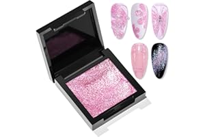 Makartt Fairy Aurora Powder Gel: 3D Nail Gel, 5g Sculpting Gel for Nail Art, No Wipe UV Nail Gel, Rose Éclat Texture Gel for Nails Design, Glitter Mermaid Gel 3D Nail Charms