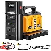 Adisipsoarin 500W Pure Sine Wave Power Inverter for DeWalt 20V Battery, 4-Ports DC 20V to AC(2 Outlets) 120V Car Charger Plug Inverter Adapter Converter for Camping, Travel,Emergencies(Tool Only)