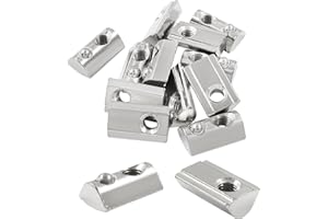 Hitefu 12PCS Roll in Spring T Nuts, 4040 Series M6 Half Round T Slot Nut Ball Loaded Elastic T Nut, Carbon Steel T-Nut for T-Slot 8mm 40 Series Aluminum Extrusion Profile