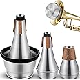 Kathfly 3 Pcs Trumpet Mute Set, Small Practice Mute Trumpet, Mute Silencer Cup, Mute All Aluminum Mute for Beginners Students Jazz Classic Stage Performance Practice