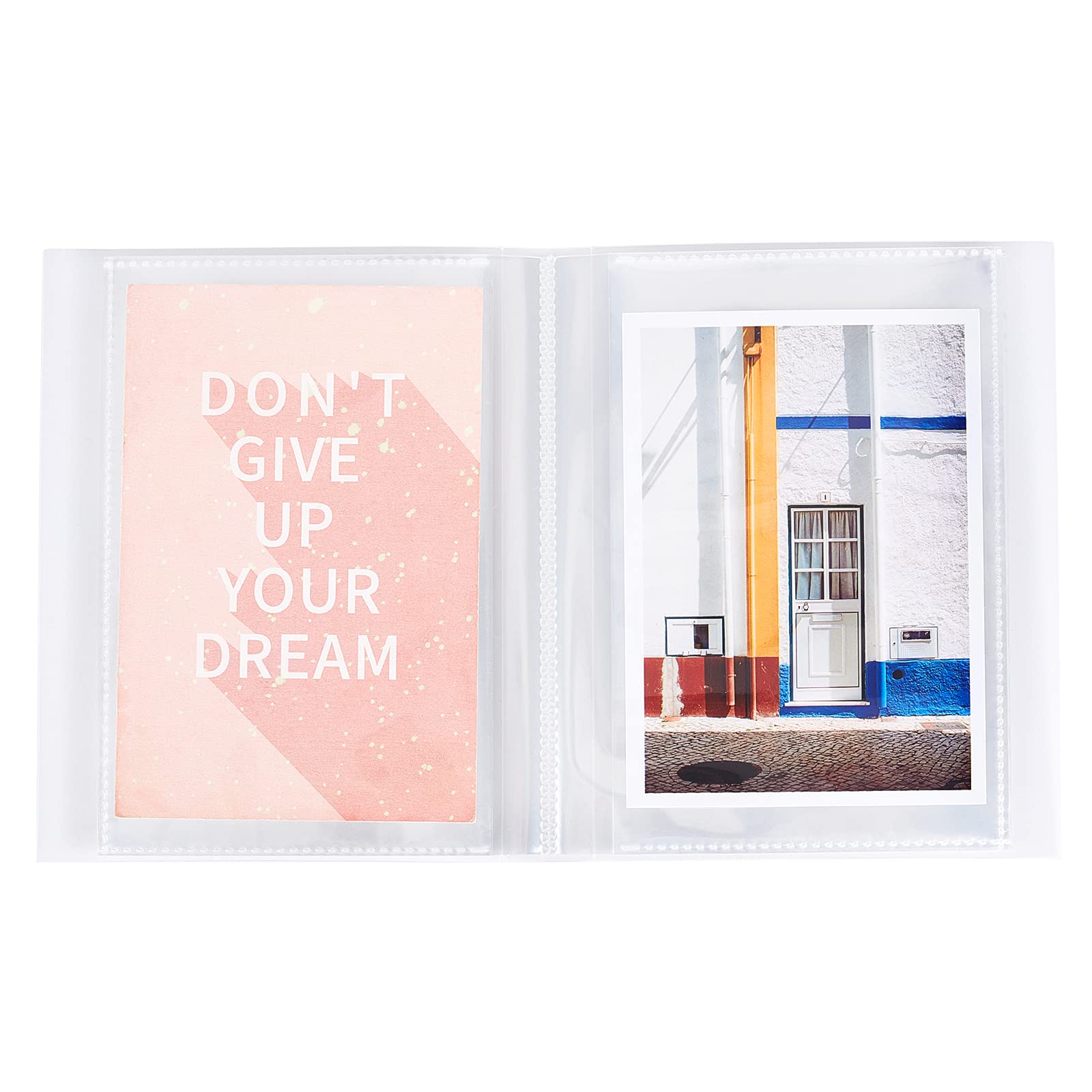 GORGECRAFT 36 Pockets 4 x 6 Inches Small Photo Album Waterproof Clear Picture Storage Book Slip-In Photo Book Art Presentation Folder with Translucent Frosted Cover for Postcards Scrapbook Stickers