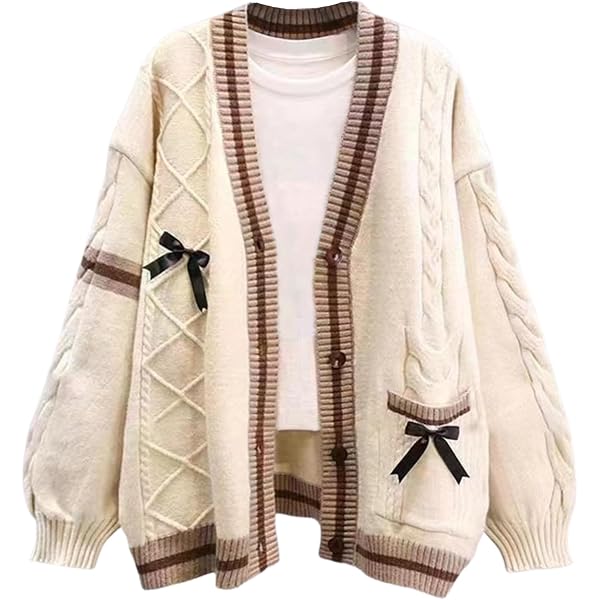 LIUYUYOUGO Cardigan Donna Cotone,Cardigan Da Donna In Maglia Pelosa Maglioni Aperti Sul Davanti Abbottonamenti Cardigan A Maniche Lunghe Scollo A V Capispalla In Maglia Autunnali Morbidi E Caldi Cap