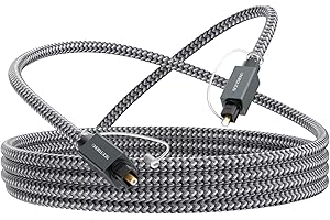 JASROUM 10ft Optical Cable for Soundbar Long, Fiber Optic Toslink S/PDIF Cord Replacement from Digital TV Sound Bar Home Theater PS4 Xbox Samsung Vizio