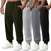 Velvelhall 4 Pack Men's Sweatpants Athletic Casual Joggers with Pockets Lightweight Workout Jogger Pants Basic Track Pants