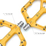 GEWAGE Mountain Bike Pedals Non-Slip Nylon 9/16 Wide Flat Yellow view 5