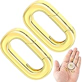 YALOJE 2pcs Oval Necklace Carabiner Clasps, 18K Gold Filled Jewelry Clasps Closures, Spring Pendant Bracelet Connector Necklace Shorter Enhancer for Women DIY Crafts, Jewelry Making (8 x 14 mm)