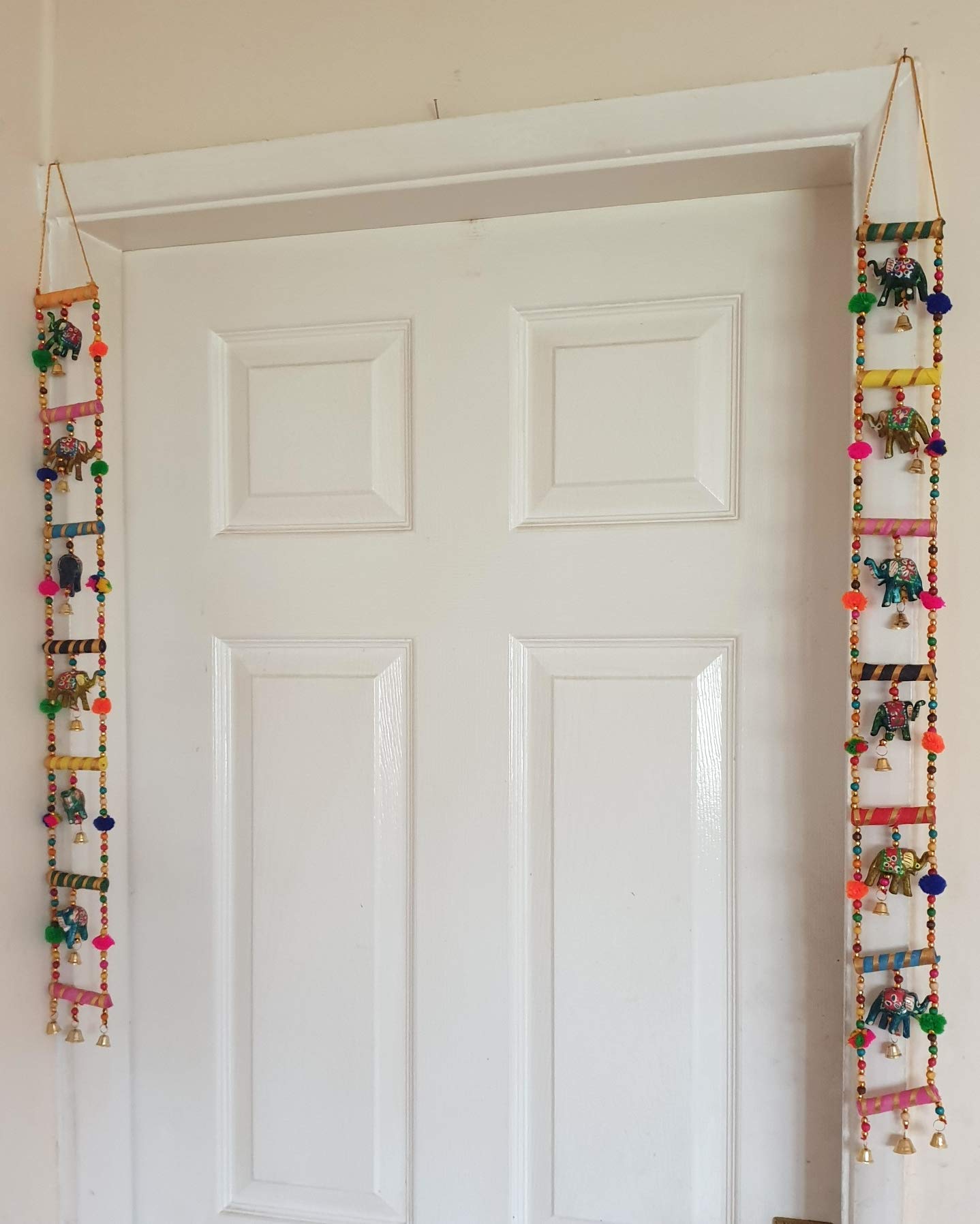 Estationeryhouse INDIAN HANGING ELEPHANTS 2 pcs Decoration Wall Door Window Hanging Tota Bells Chimes Mobiles Wind Chimes String Decorations