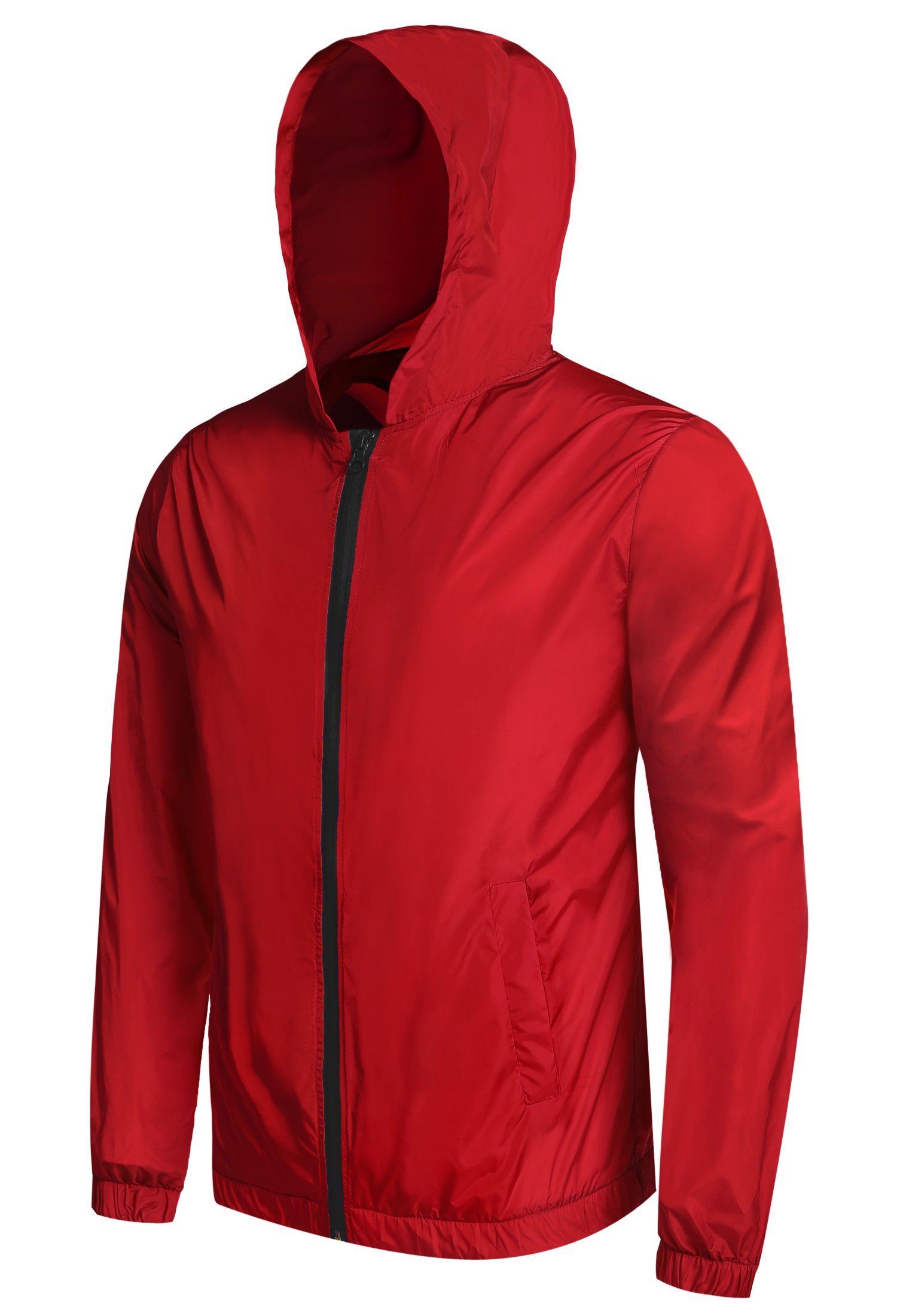 Detailorpin Men's Waterproof Rain Jacket Lightweight Hooded Outdoor
