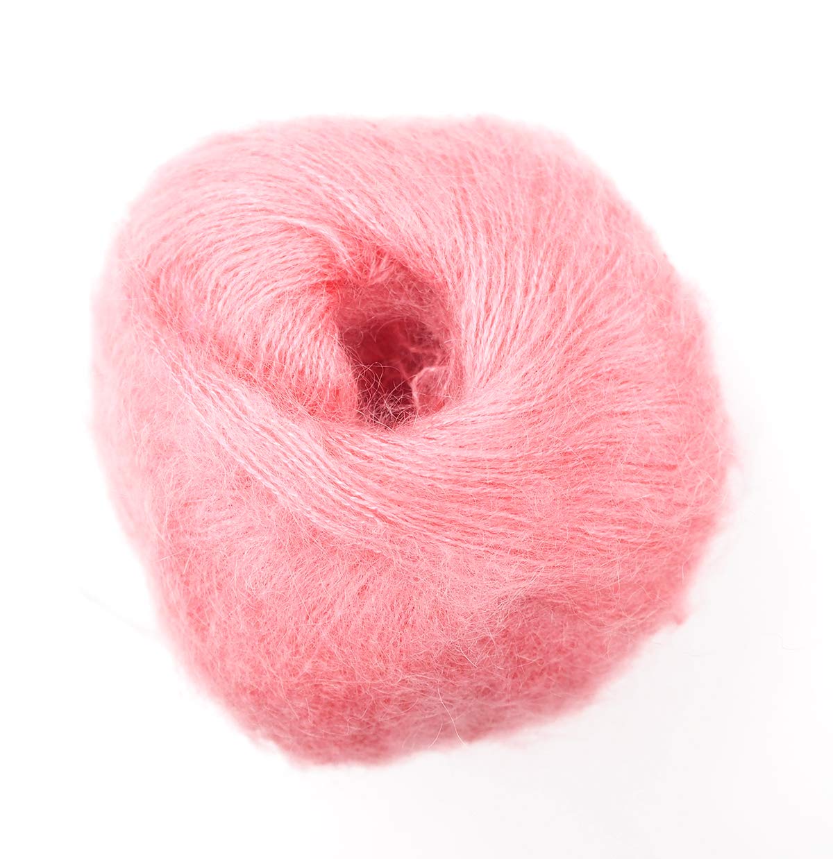 Colorful Soft Mohair Knitting Yarn Multicolor Sweater Soft Natural Crochet Smooth Skein Yarn 125g in Candy Pink