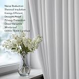 Deconovo Thermal Insulated Eyelet Curtains 66x90 Silver Grey 2 Panels view 9