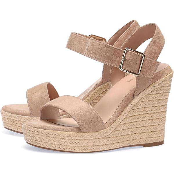 Geox Ponza - Sandales Compensées Femme Daim Respirantes - Espadrilles Wedge Élégantes Été
