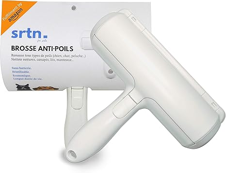 Srtn Brosse Anti Poils Animaux Domestiques Chien Chat Lapin Ramasse Enleve Attrape Poil Peluche Brosse Anti Poil Magique Vetement Tapis Voiture Canape Plaid Rouleau Roller Electrostatique Amazon Fr Animalerie