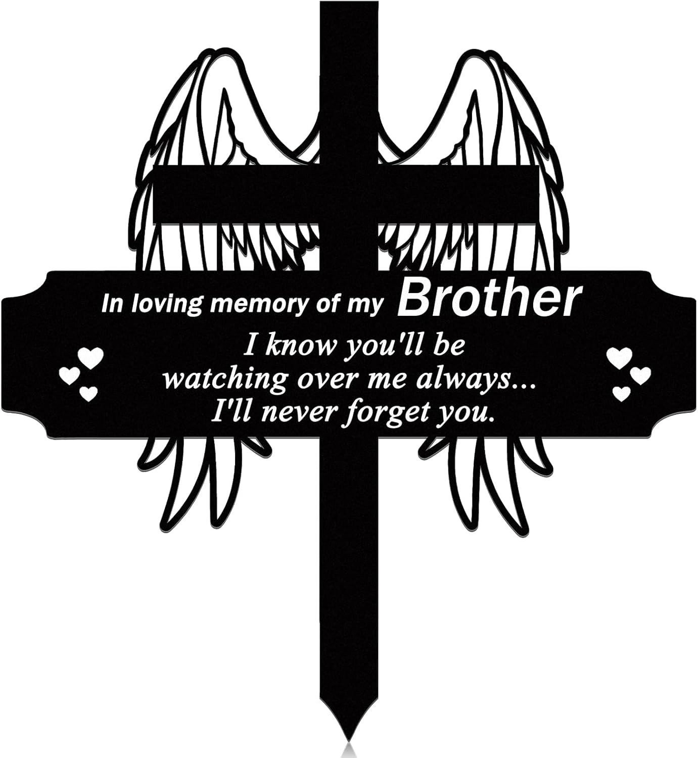 Decorative Garden Stakes - Memorial Stakes Grave Decorations for Cemetery Grave Plaque Stake Markers Memorial Plaques Sympathy Garden Stake Waterproof Grave Stake Garden Cemetery Decorations for Grave Yard (Angel Wings)