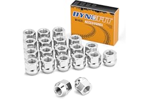 Dynofit M12x1.5 Open End Lug Nuts Compatible with Ford Honda CR-V Accord Civic Element Acura, 20pcs Zinc 12mmx1.5 Open-End Bulge Acorn Nuts for Fusion Escape,Aftermarket Wheel Nut fit OEM Steel Rim