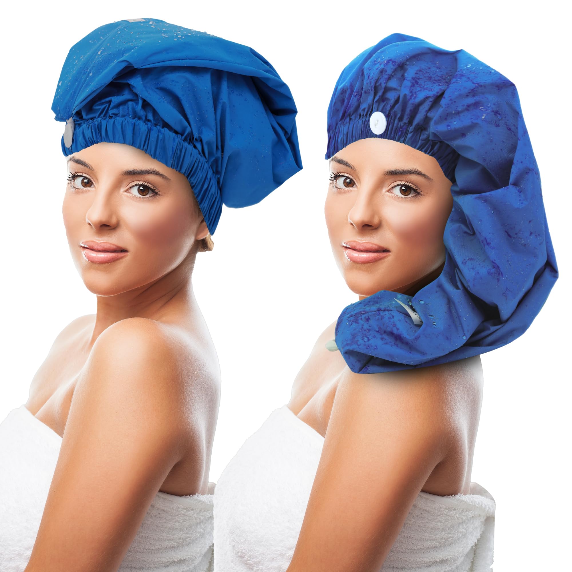 The OG Shower Cap - Blue large shower cap for Long Hair, Braids, Dreadlocks and Hair Extensions - Waterproof, Washable, Reusable Hair Accessories for Women, Men, and Teens - The Original Braid Tree