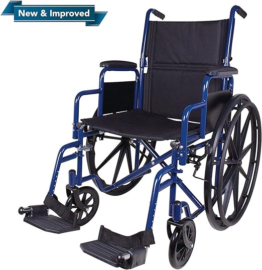 Carex Wheelchair with Large 18” Padded Seat Lightweight
