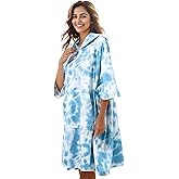 KFUBUO Surf Poncho Changing Towel Swim Robe with Pocket Plus Size Terry Cloth Swim Cover Up for Women Towel Poncho Hoodie